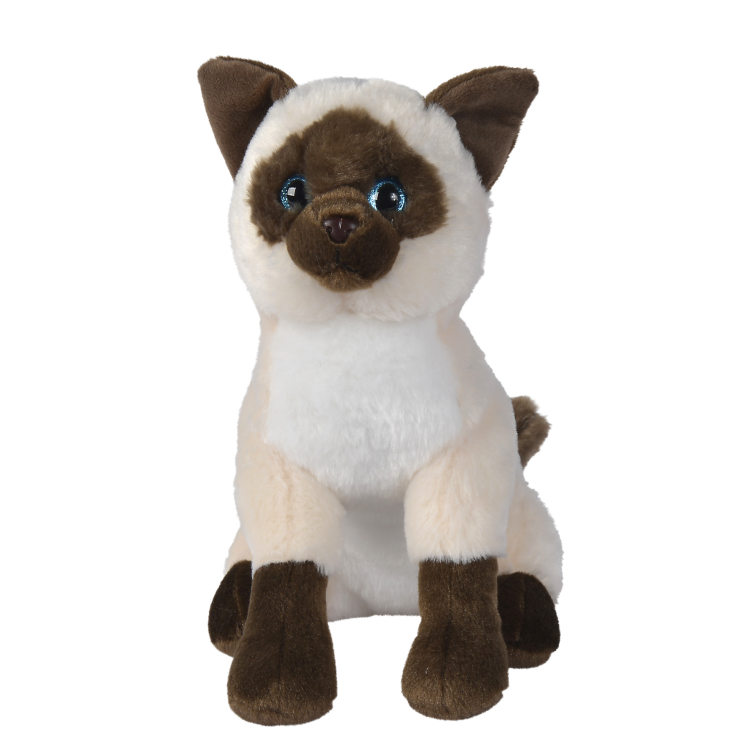  - peluche chat réaliste siamois 30 cm 